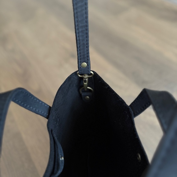 Portland Leather Black MINI CROSSBODY TOTE - Picture 9 of 11